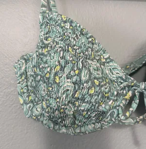 Roxy Seaside Tropics Underwire Smock Bra Bikini Top || Size: Medium thumbnail 4