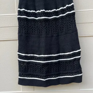 Abercrombie & Fitch Black White Crochet Mini Dress Sz XS Summer Vacation Resort thumbnail 9