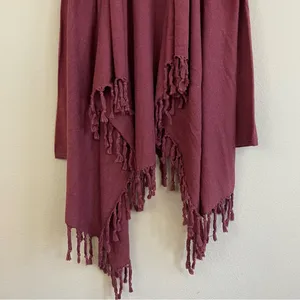 Garnet Hill Cotton-Cashmere Blend Fringed Rodeo Cardigan Size XS‎ Western Boho thumbnail 5
