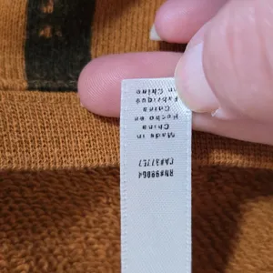 RVCA Pullover Sweatshirt Large Mustard Yellow Cropped Graphic Logo Boxy Fit thumbnail 7