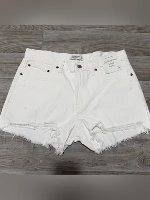 Abercrombie & Fitch ‘The Boyfriend Short’ Mid-Rise White Size 12 thumbnail 3