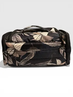 Lug Trolley Cosmetic Case Tropical Multi Palm Leaves Floral Makeup Bag thumbnail 2