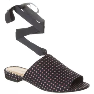 Sam‎ Edelman Theodora Flats in a navy blue and pink geometric print Size 9.5! thumbnail 1