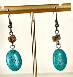 Small turquoise earrings thumbnail 1