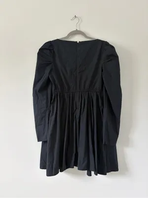 Abercrombie & Fitch Black Poplin Square Neckline Long Sleeve Babydoll Mini Dress thumbnail 2