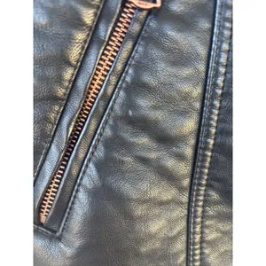 Marc New York Andrew Marc Black Faux Leather Moto Jacket Rose Gold Hardware M‎ thumbnail 8