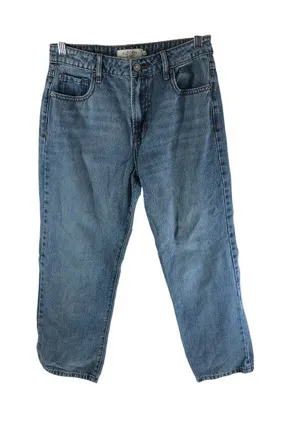 Hidden Los Angeles Womens Blue The Tracey Cropped Straight-Leg Jeans Size 25 thumbnail 1