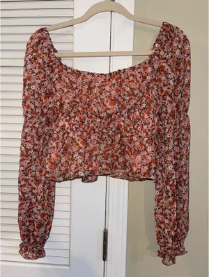 Altar'd State Floral Blouse Long Sleeve thumbnail 3