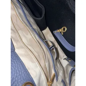 Dagne Dover Allyn Tote Ash Blue Pebbled Leather Medium‎ Laptop Shoulder Bag E thumbnail 7