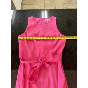 Antonio‎ Melani Linen Jumpsuit Romper Sz 6 Pink Cropped Pockets Belted Wide Leg thumbnail 7