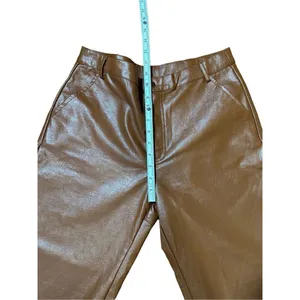 Princess Polly cognac brown wide leg faux leather‎ high rise pants sz 10 thumbnail 3