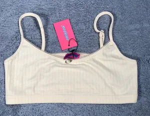 NWT Edikted Yellow Ribbed Bralette medium thumbnail 1