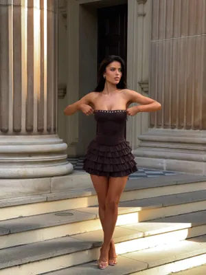 Generation Outcast Clothing PIPPA MINI DRESS CHOCOLATE thumbnail 4