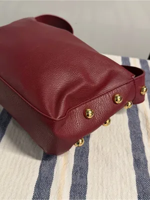 Universal Thread Burgundy Shoulder Bag with Gold Studs thumbnail 4
