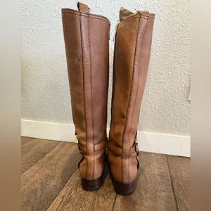 Tory Burch‎ women’s Brown Leather Logo Knee Length Boots Size 9 thumbnail 6