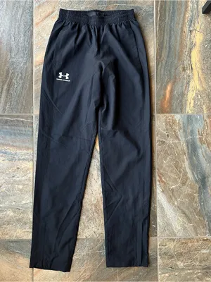 Under Armour Women's XS Black Woven Track Pants Mesh Lined Loose Fit Warmups thumbnail 3