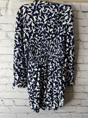 Maeve by Anthropologie Women’s Navy and White Patterned Button-Front Top thumbnail 8