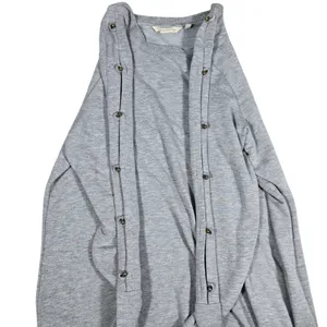 Soft Surroundings Gray Go‎ Lively Bibi Pullover Beaded Long Sleeve Top M 2EA09 thumbnail 3