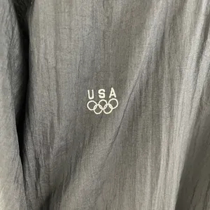 Vintage USA Olympic Black White Graphic Windbreaker Track Pullover Jacket thumbnail 4