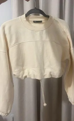 cream crop sweater thumbnail 1