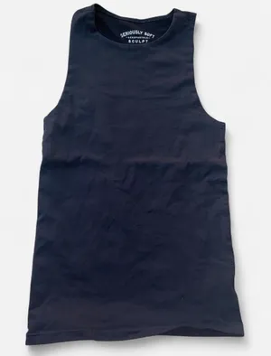 Black tank top with a relaxed fit thumbnail 1