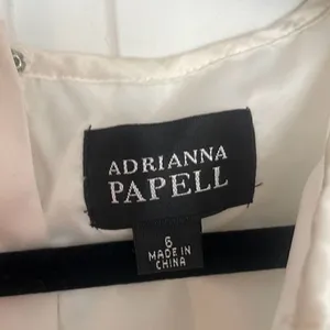 Adrianna Papell white lace notch neck bell sleeve dress thumbnail 5