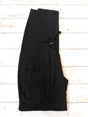 Women’s S/M Black Overalls Jumpsuit Wide Leg 2 Pockets Adjustable Straps Medium thumbnail 2