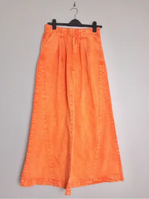 Free People We The Free Equinox Denim Jean 25 Coral Fusion Oversized Flared thumbnail 5