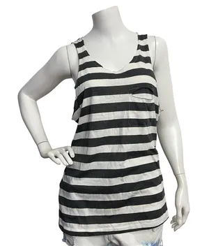 Soulcycle‎ Black & White Stripe Muscle Tank Top Women's Size M Y2K thumbnail 1
