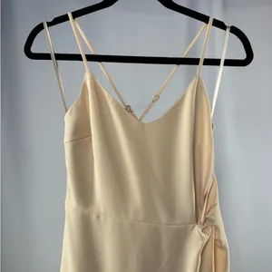 NWT Lulus Making Eyes At You Midi Dress‎ in Beige Size Medium thumbnail 5
