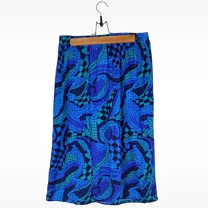 Vintage Jantzen Women’s Size Medium Faux Wrap Skirt Blue Purple Green Black thumbnail 6
