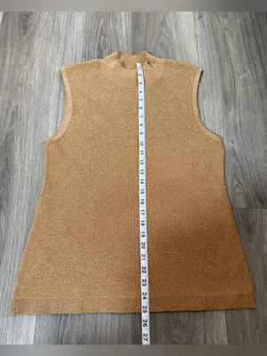 Tahari ASL Camel/Gold Sleeveless Mock Neck Sweater Size 8 NWT Sophisticated Boho thumbnail 10