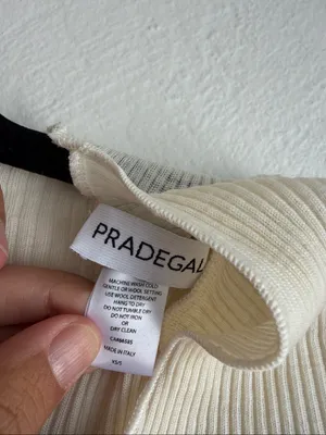 Pradegal long sleeve lettuce cut blouse top xs/s wool silk thumbnail 4
