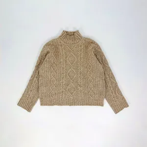 J.Crew Wool-Blend Cable-Knit Rollneck Sweater in Beige | Size L thumbnail 8