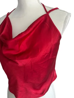 LOVERS AND FRIENDS Red Draped Tank Top Blouse Size Medium thumbnail 4
