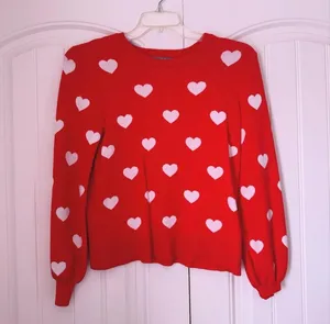 Heart sweater Red Size M thumbnail 1
