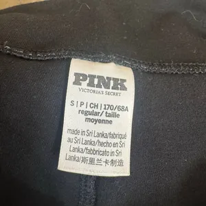 PINK Victorias Secret Rhinestone Bling Black Leggings Flare Leg Foldover Script thumbnail 3