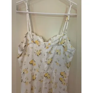 Shein White Yellow Spaghetti Strap Slit Midi Dress Size XS thumbnail 7