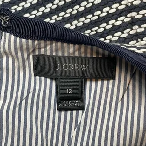 NWOT J Crew Sheath Dress Navy White Stripe Tweed‎ Indigo Size 12 Career Nautical thumbnail 7