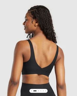 Gymshark Ribbed Sports Bra - Navy thumbnail 6