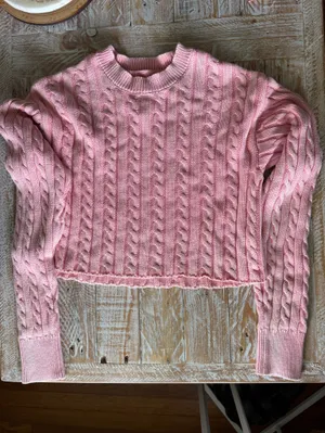 💝Aerie Pink Cable Knit Cropped Sweater💝 ~XS thumbnail 4