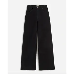 Madewell Superwide Leg Pants Corduroy Black High Rise Stretch Cotton US 25 NWT thumbnail 6