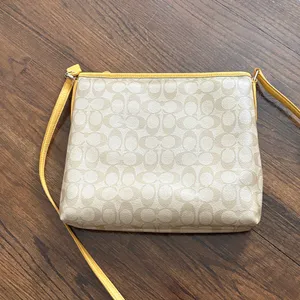 Coach Beige Crossbody Bag with Yellow Trim thumbnail 3