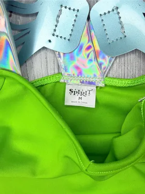 Disney Tinker Bell halloween Costume dress w/ holographic detail and wings med thumbnail 5