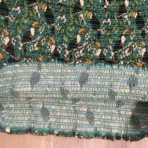 Dolan x Anthropologie Green Left Coast Smocked Puff Sleeved Top Tropical Bird XL thumbnail 12