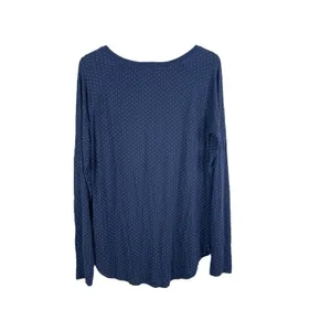 Love by Gap Women’s S Navy Polka Dot Long Sleeve Sleep Shirt “goodnight” Soft thumbnail 4