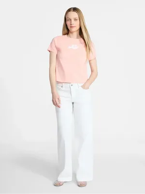 No Boundaries Light Pink Floral Crewneck Tee thumbnail 2