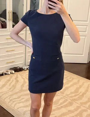 Lilly Pulitzer Layton Navy Ribbed Shift Mini Dress Size XXS thumbnail 1