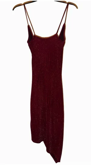 IN San Francisco Sparkle Ruched Wrap Dress Burgundy Size S‎ thumbnail 1