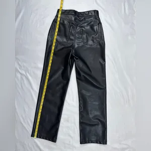 Abercrombie & Fitch Vegan Leather 90s Straight Pant Curve Love - Black - 24/00 thumbnail 11